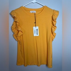 THML Women's Ruffle Sleeve Blouse